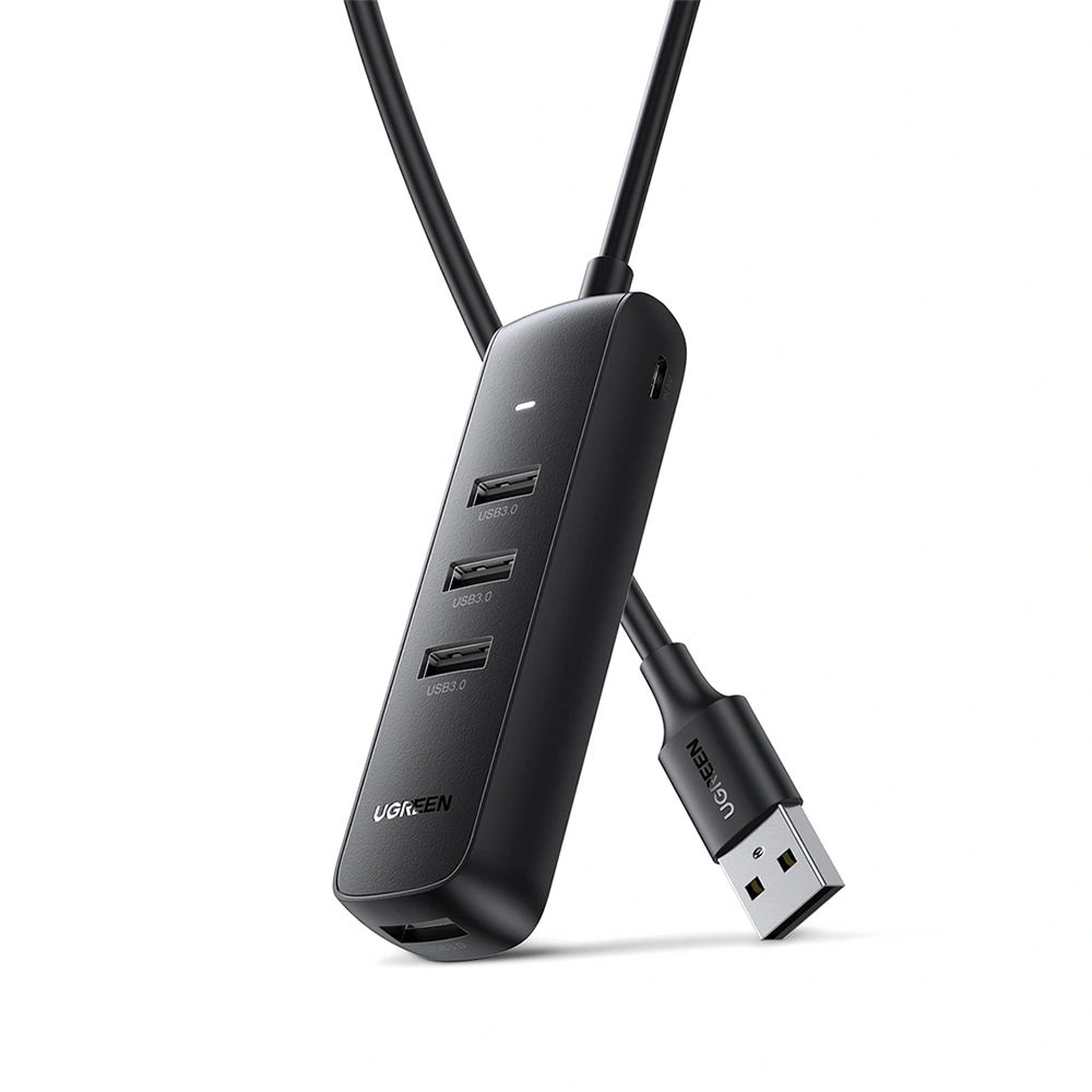Alternative view of UGREEN 0.25 Meter 4-Port USB 3.0 Hub (Black) – CM416