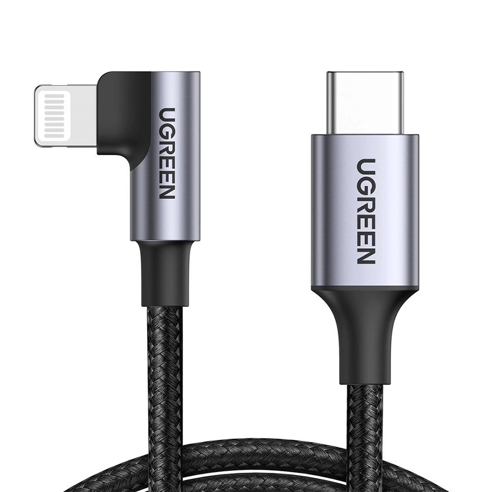 UGREEN 1 Meter MFI Certified Type-C to Lightning PD 3A Max Fast Charging 90 Degree Cable – US305