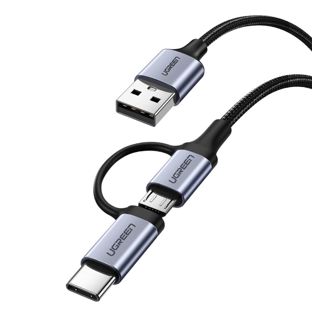 UGREEN 1 Meter USB to Micro USB + Type-C Cable – US177