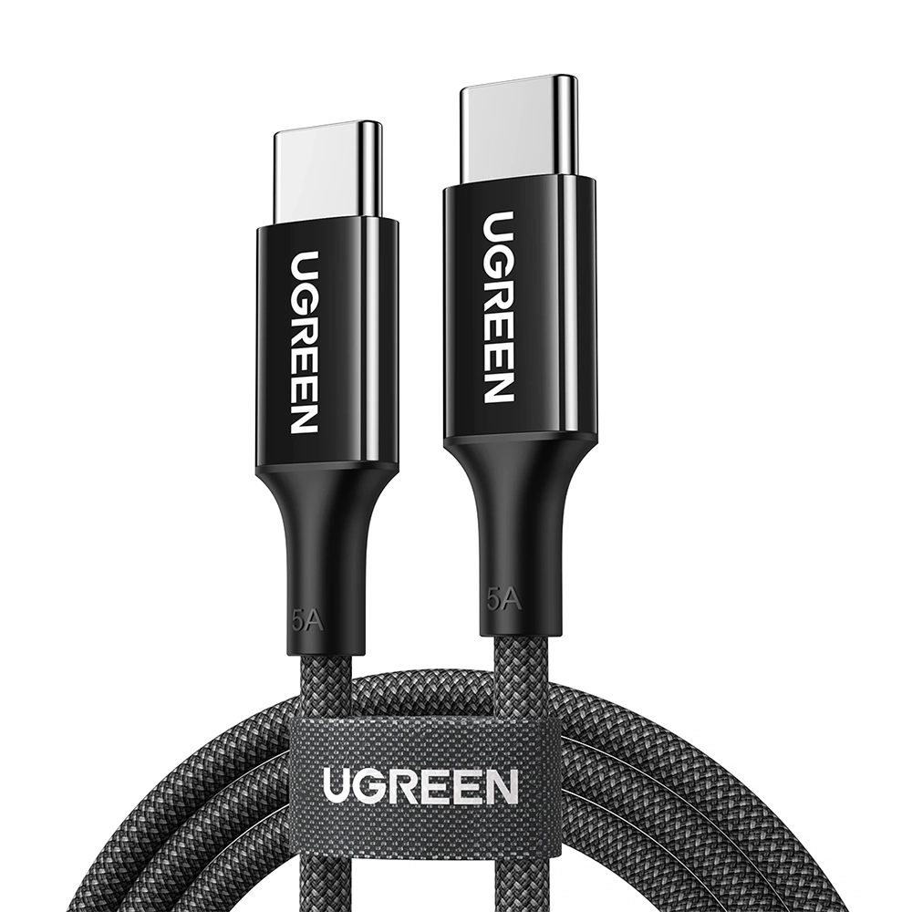 UGREEN 1Meter 100W 5A Max Type-C to Type-C PD Fast Charging Silicone Braided Cable – US557
