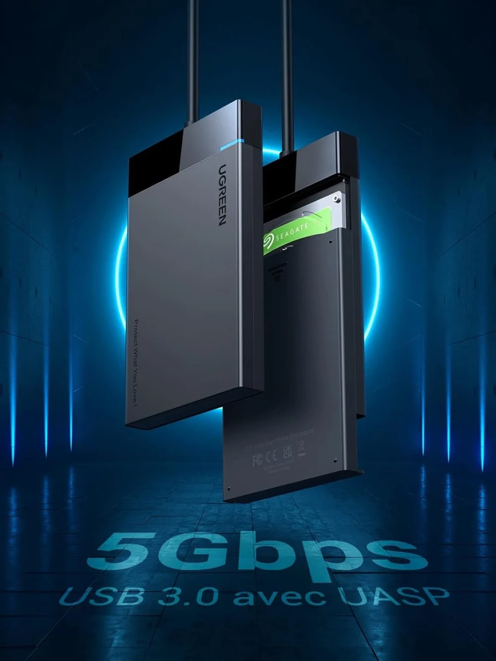 Alternative view of UGREEN 2.5 Inch SATA HDD / SSD 6GBPS Hard Drive Enclosure – US221