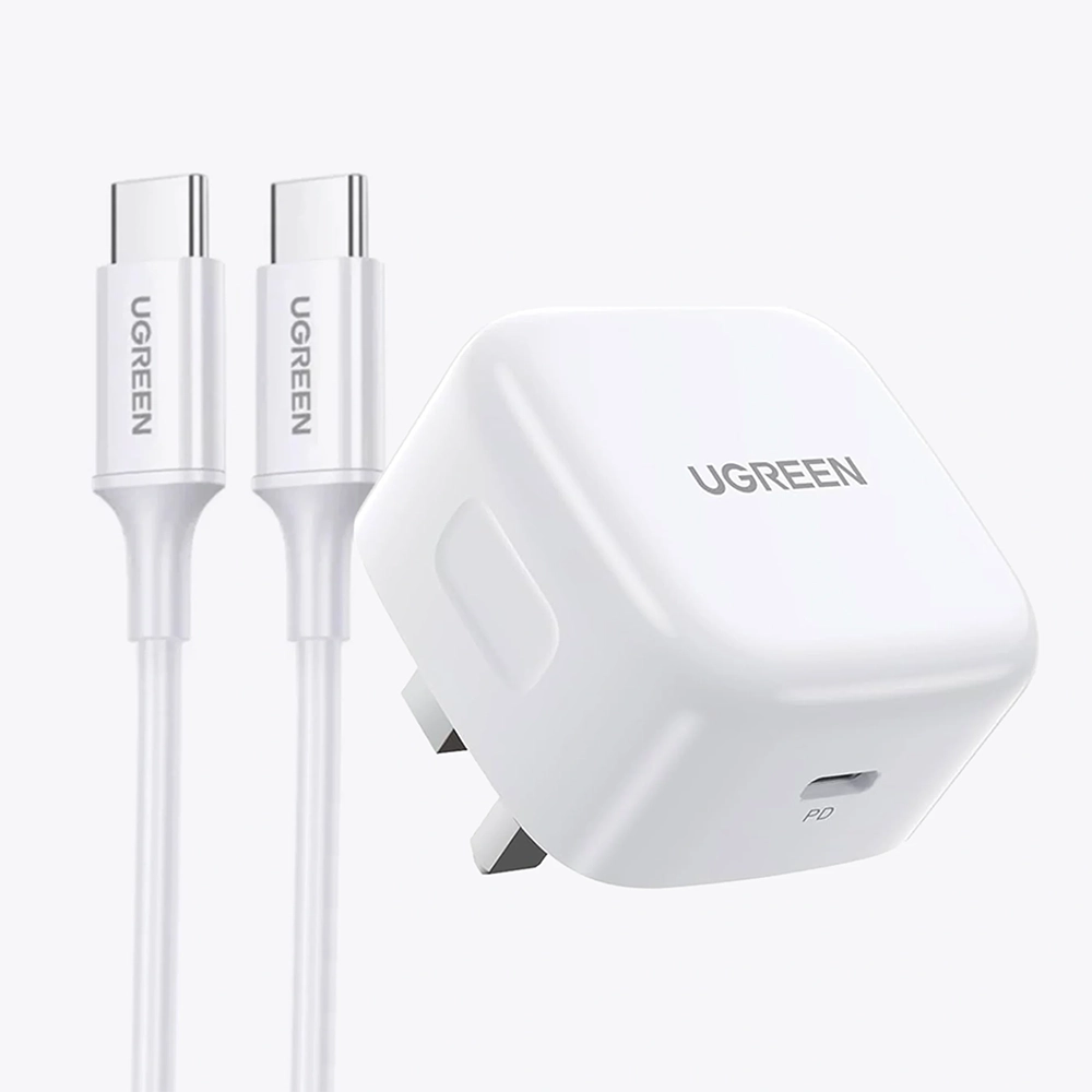 UGREEN 20W Type-C Fast Charger Set With Type-C to Type-C 1 Meter Cable – CD137