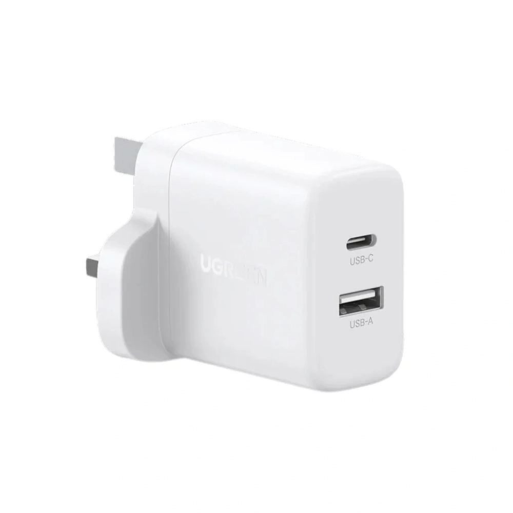 UGREEN 20W Type-C + USB Port Fast Charger UK White – X227
