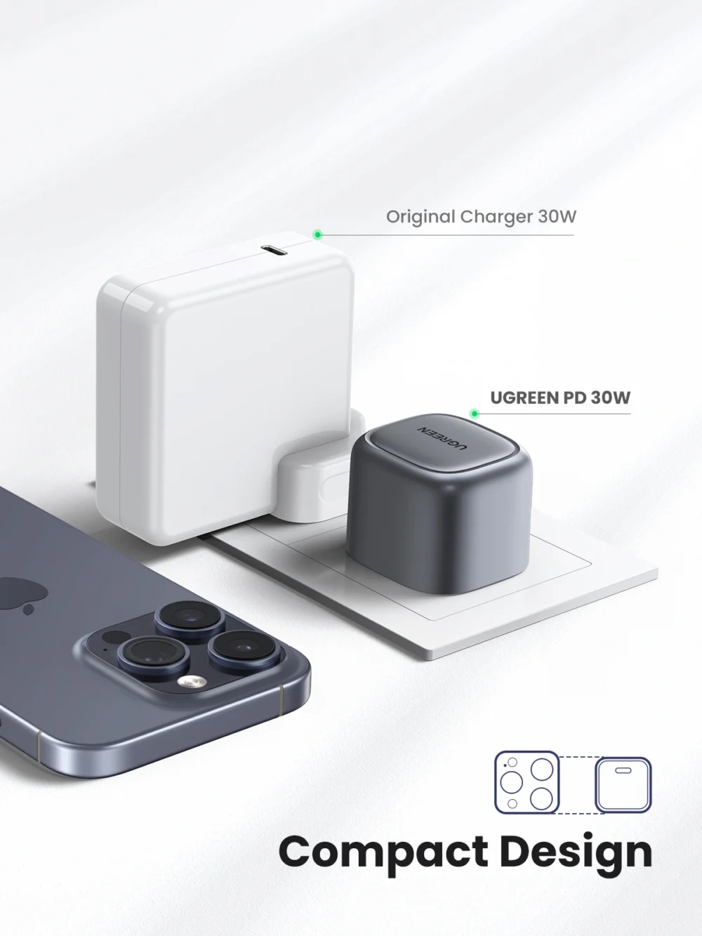 Alternative view of UGREEN 30W Type-C GaN Fast Charging Adapter – CD305