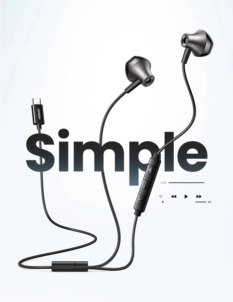 Alternative view of UGREEN Wired Earphones with Type-C Connector – EP106