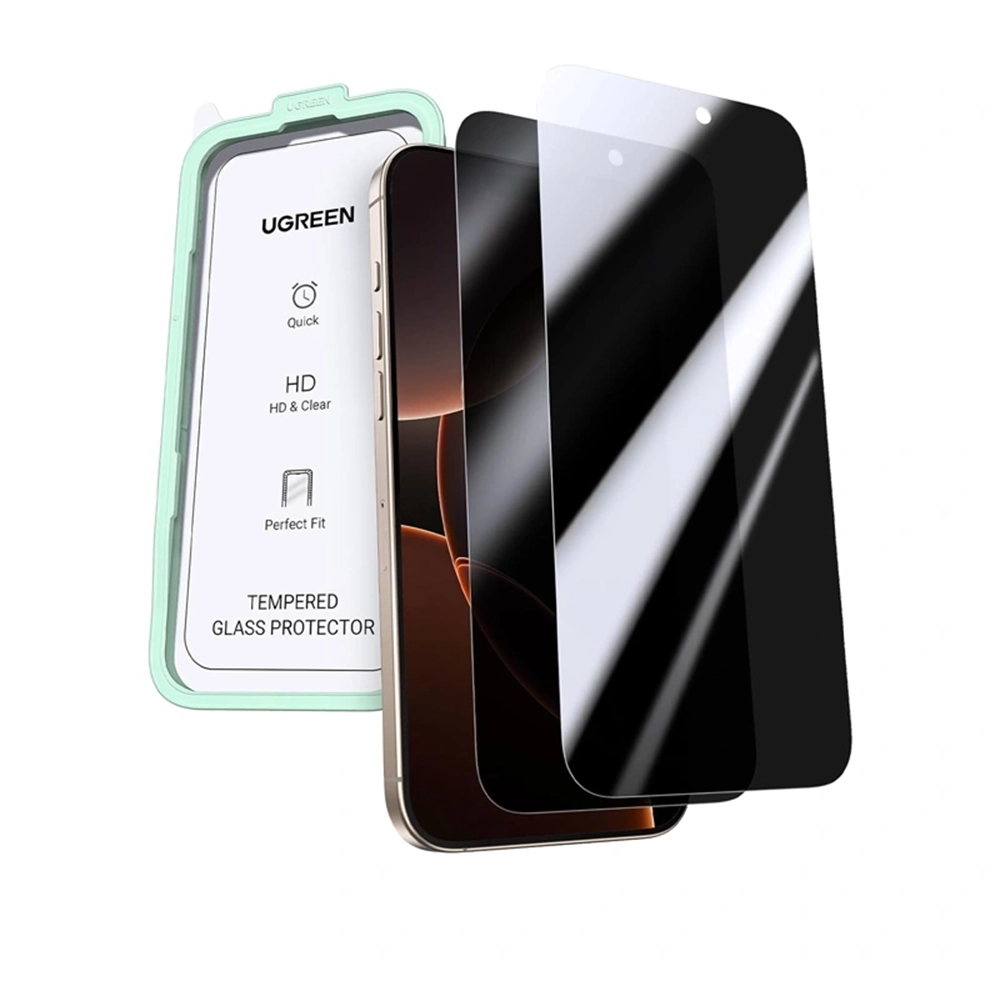 UGREEN iPhone 16 Pro Full Coverage Privacy Screen Protector with Installation Frame (1-Pack) – SP651