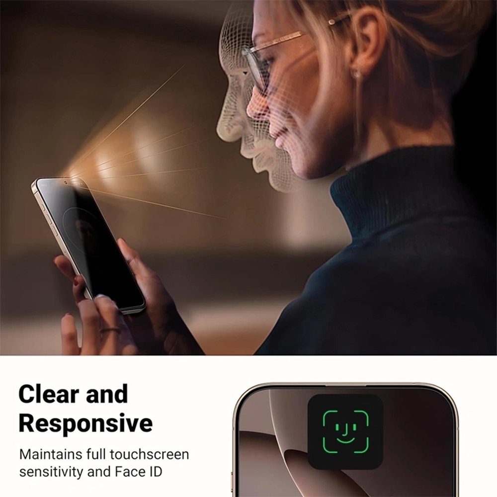 Alternative view of UGREEN iPhone 16 Pro Full Coverage Privacy Screen Protector with Installation Frame (1-Pack) – SP651