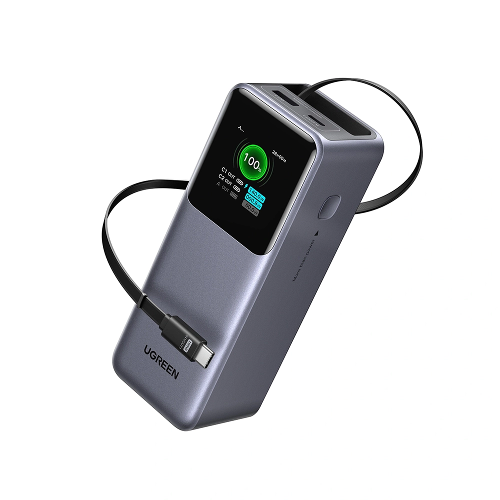 Alternative view of UGREEN 20000mAh 165W Power Bank with Retractable Cable – PB726