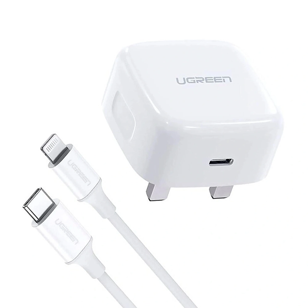 UGREEN 20W Type-C PD Fast Charger With Type-C to Lightning 1 Meter Cable Set – CD137