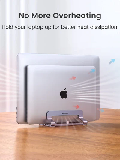 Alternative view of UGREEN Vertical Laptop Stand (Dual-slot) – LP258