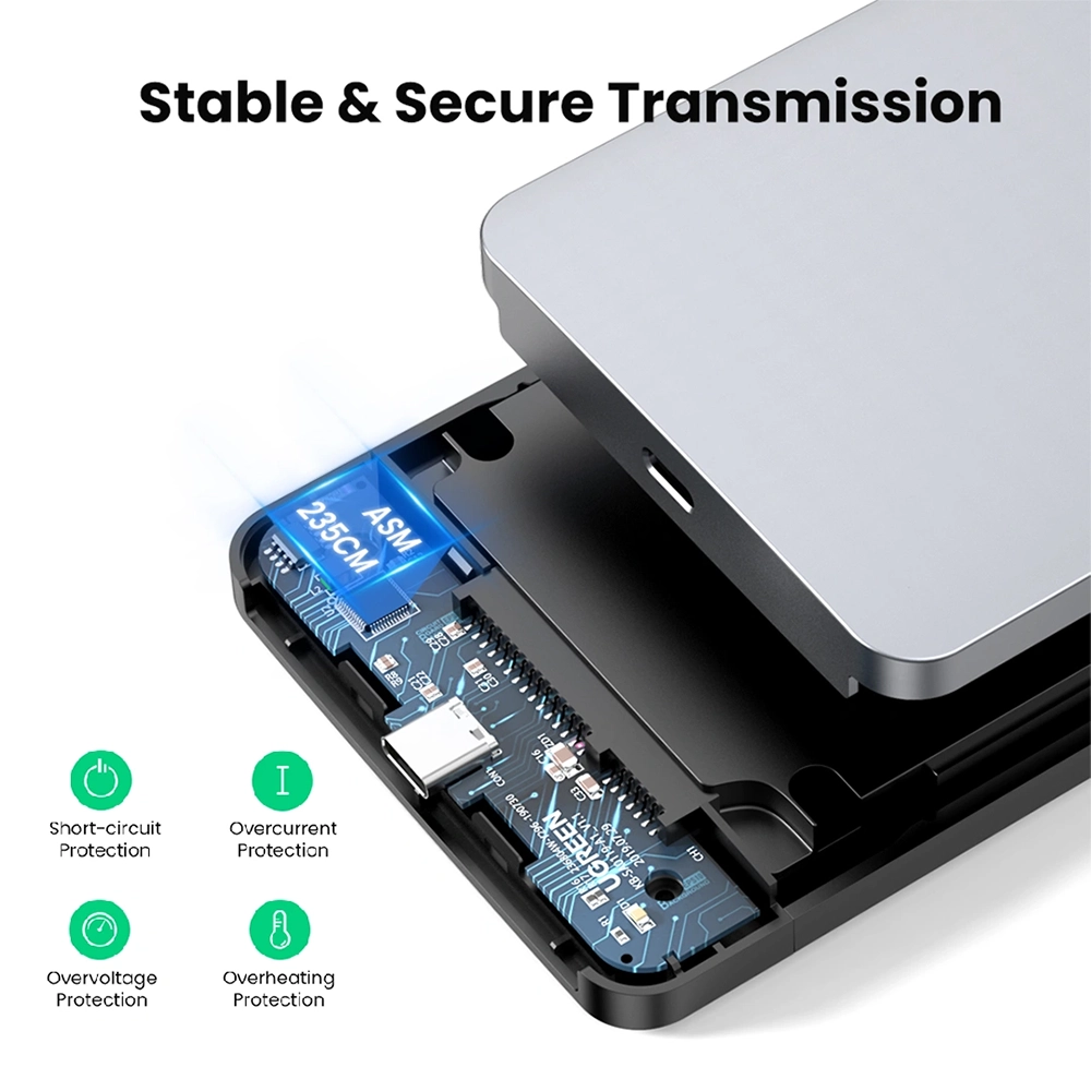 Alternative view of UGREEN 2.5-Inch SATA External Hard Drive Enclosure – CM300
