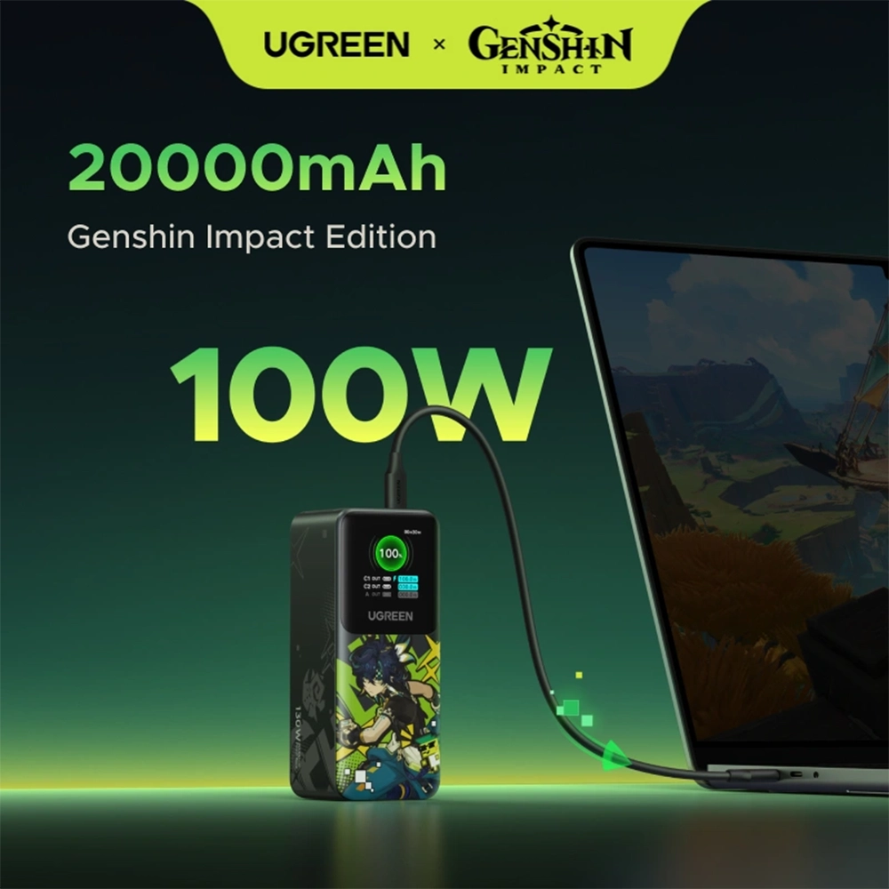 UGREEN 20000mAh 130W Genshin Impact Edition Smart Display Fast Charging Power Bank – PB721 - Image 3
