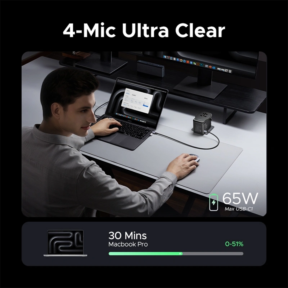 UGREEN 65W Universal Travel Adapter (1Outlet / Type-C2 / USB*1) – S550 - Image 4