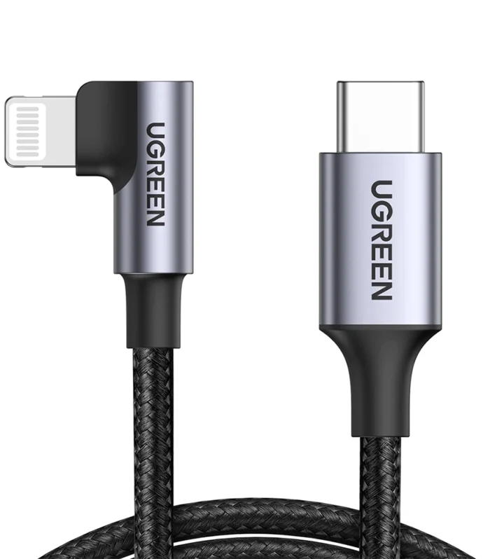UGREEN 1 Meter MFI Certified Type-C to Lightning PD 3A Max Fast Charging 90 Degree Cable – US305