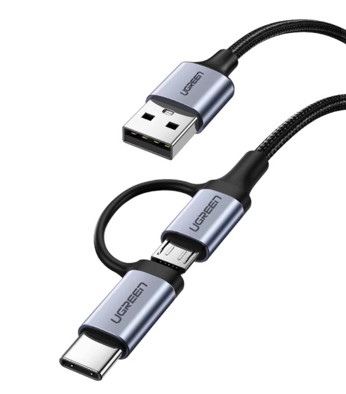 UGREEN 1 Meter USB to Micro USB + Type-C Cable – US177