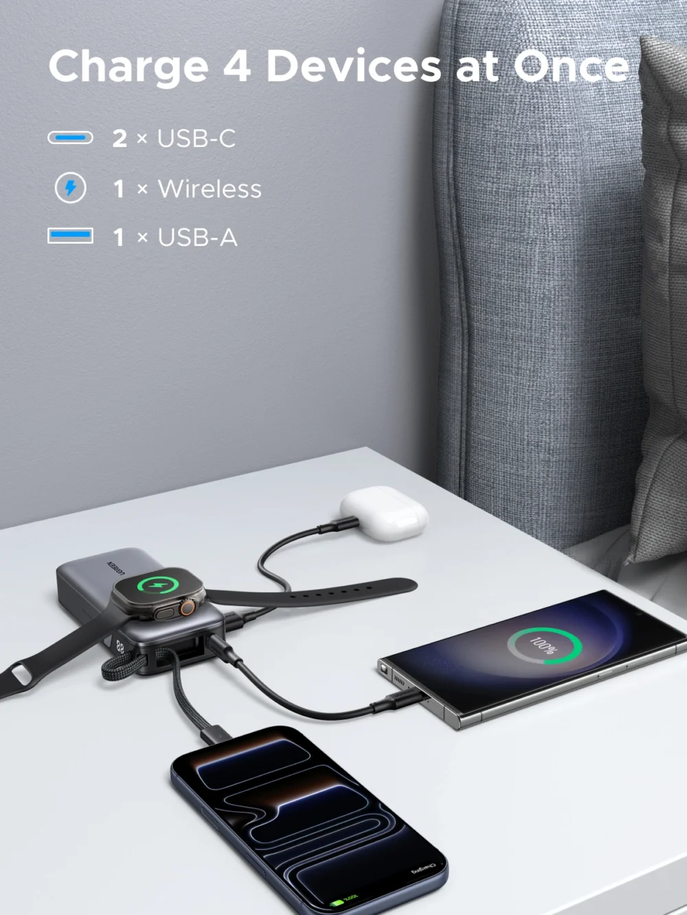 Alternative view of UGREEN 10000mAh 30W Power Bank with Magnetic Fast Charger – PB527