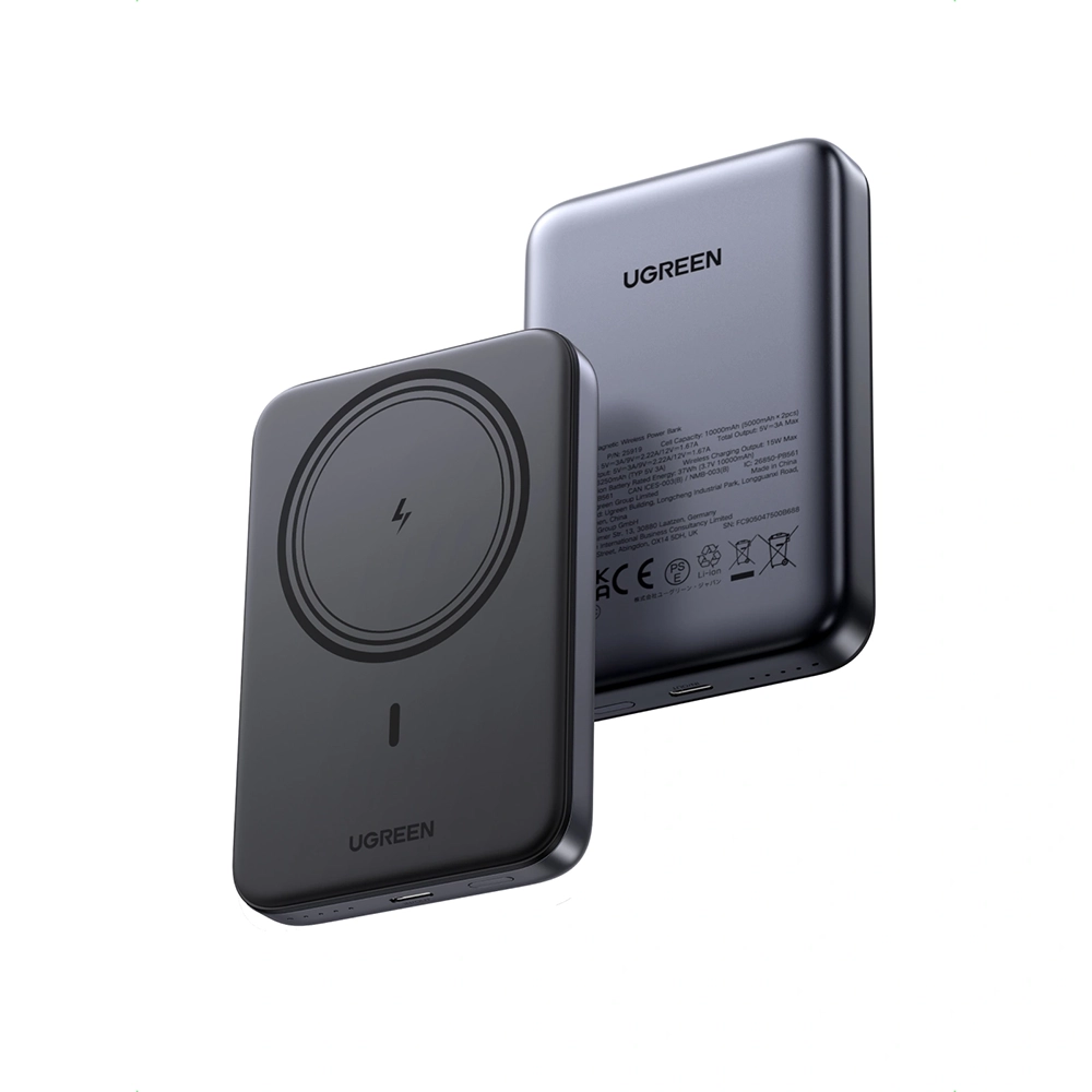 UGREEN 10000mAh Magnetic Wireless Power Bank Space Gray – PB561