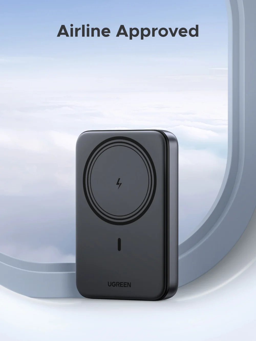 Alternative view of UGREEN 10000mAh Magnetic Wireless Power Bank Space Gray – PB561