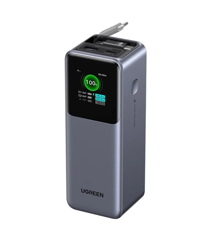 UGREEN 20000mAh 165W Power Bank with Retractable Cable – PB726 - 55987B