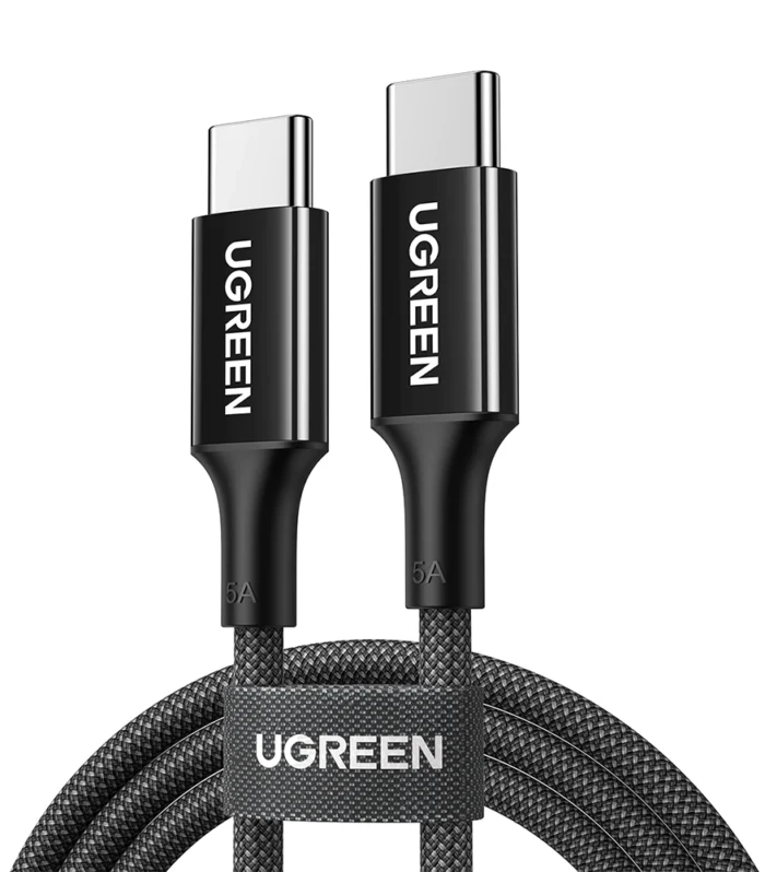 UGREEN 1Meter 100W 5A Max Type-C to Type-C PD Fast Charging Silicone Braided Cable – US557