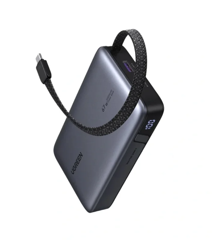 UGREEN 20000mAh 67W Power Bank with Built-in Type – C Cable – PB550 - 85166B