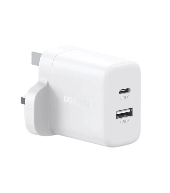 UGREEN 20W Type-C + USB Port Fast Charger UK White – X227