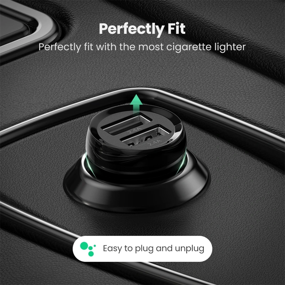 UGREEN 24W Dual USB A Car Charger – ED018 - Image 4
