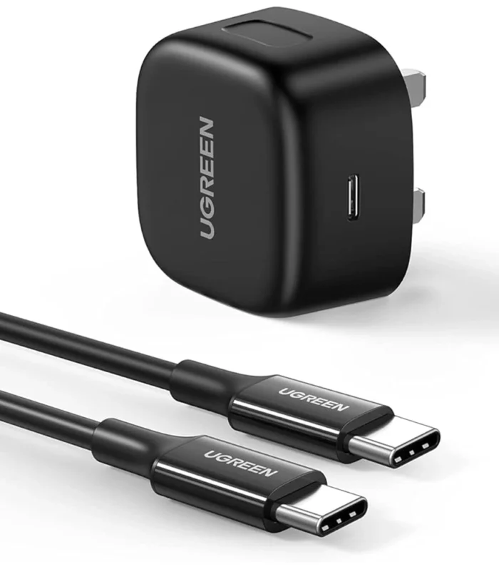 UGREEN 25W Type-C PD UK Pin Fast Charger With Type-C to Type-C 2 Meter Cable – CD250