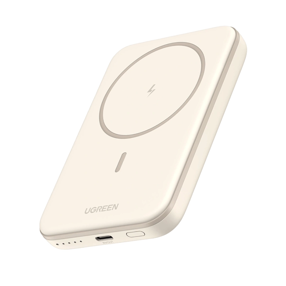UGREEN 5000mAh 15W Magnetic Wireless Power Bank – Beige – PB560