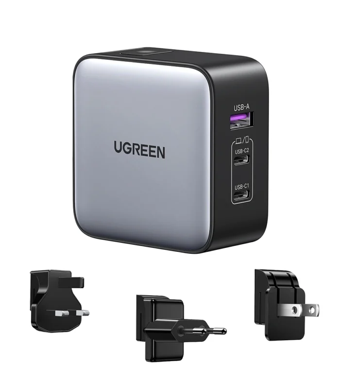 UGREEN 65W GaN Fast Charging Adapter With Multi Universal Wall Plugs- CD296