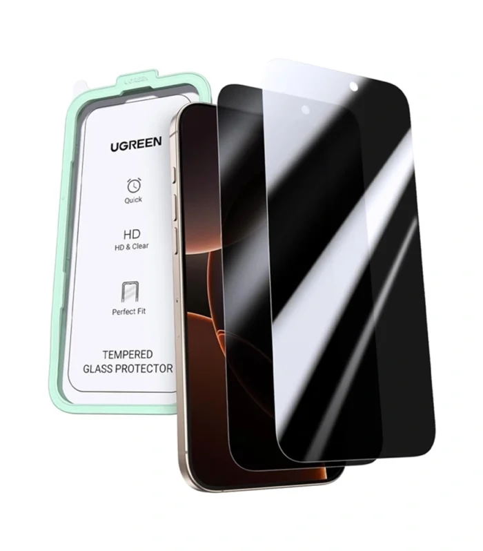 UGREEN iPhone 16 Pro and Pro Max Full Coverage Privacy Screen Protector with Installation Frame (1-Pack)